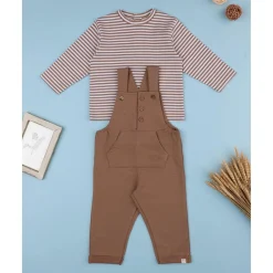Conjunto niño peto marrón
