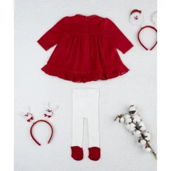 Conjunto vestido y leotardos niña Navidad