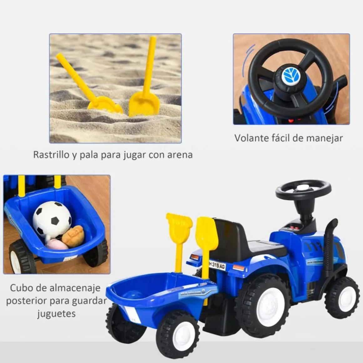 Correpasillos Tractor New Holland Azul