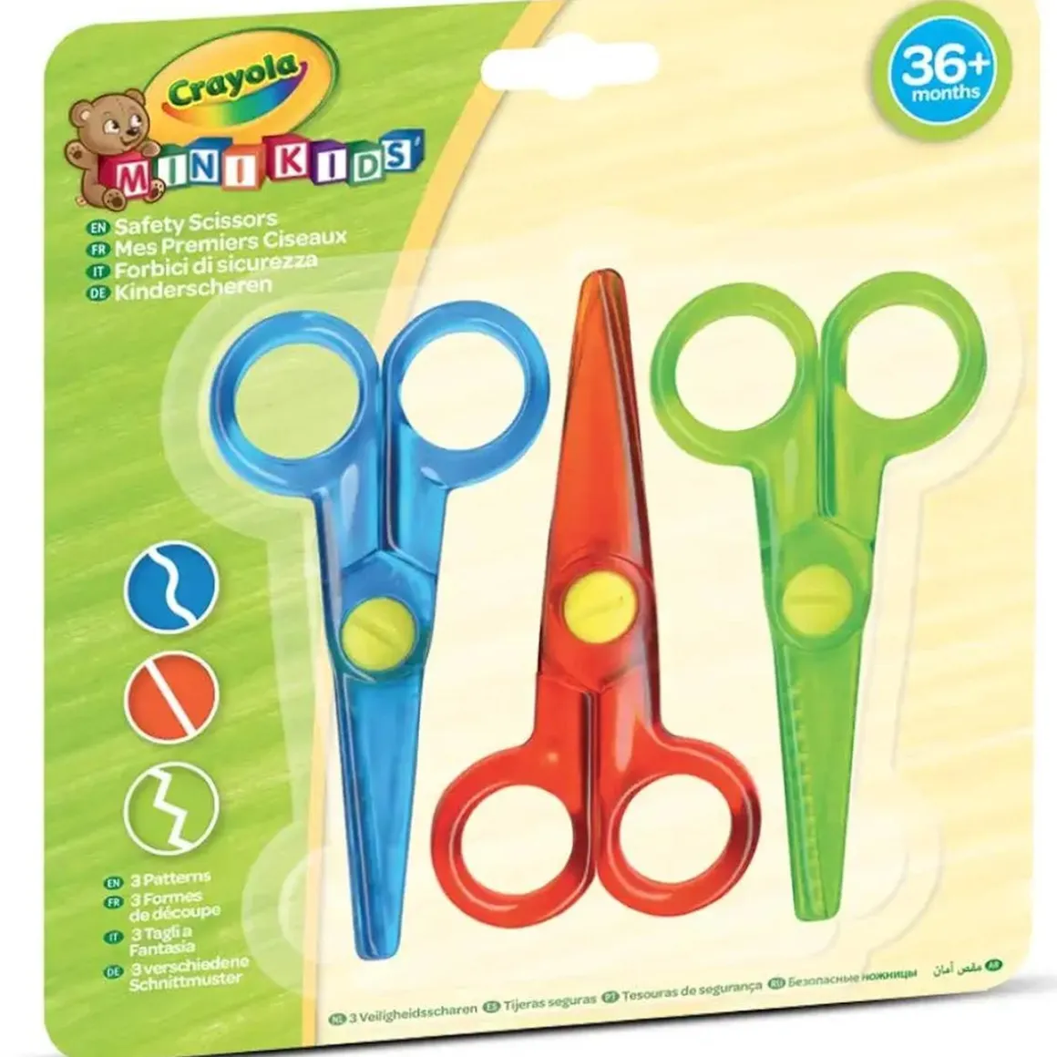 Crayola - Conjunto de 3 tijeras seguras para colorear, multicolor ㅤ