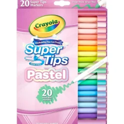 Crayola - Rotuladores Super Tips Lavables Colores Pastel, Pack de 20 ㅤ