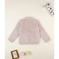 Cárdigan bata de niña rosa en pelo suave