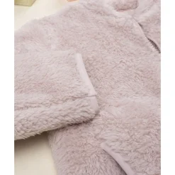 Cárdigan bata de niña rosa en pelo suave