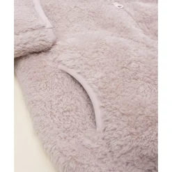 Cárdigan bata de niña rosa en pelo suave