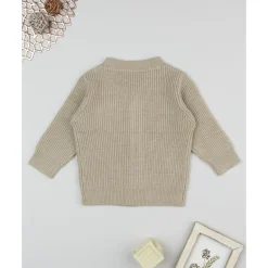 Cárdigan de niño beige de punto tricot