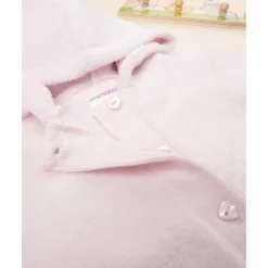 Cárdigan de peluche rosa para bebé