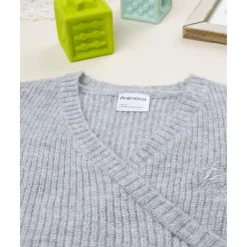 Cárdigan niña gris con lazo