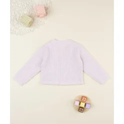 Cárdigan niña rosa con lazo