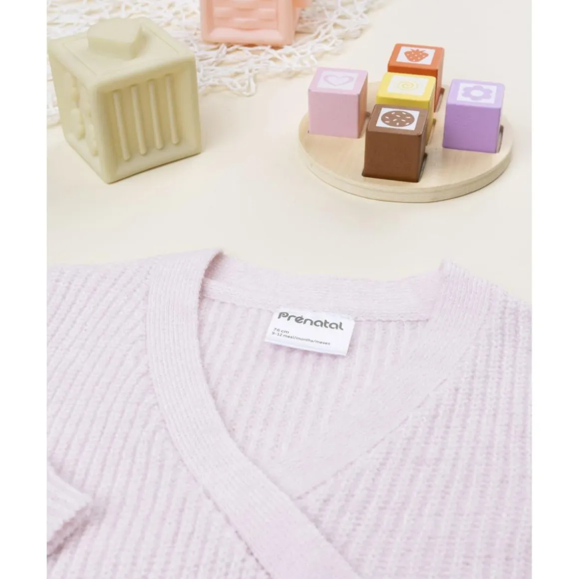 Cárdigan niña rosa con lazo