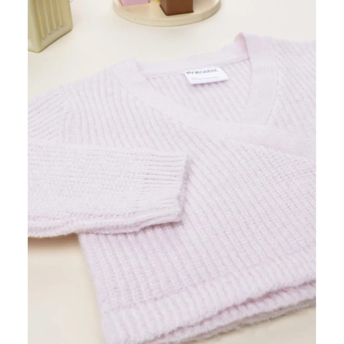 Cárdigan niña rosa con lazo