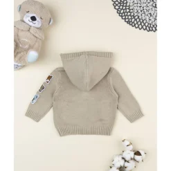 Cárdigan niño beige con capucha