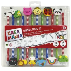 Creamania - Set de 12 lápices con goma de borrar
