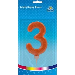 Cubo de fiesta con vela gigante y portavelas, 24.5 cm