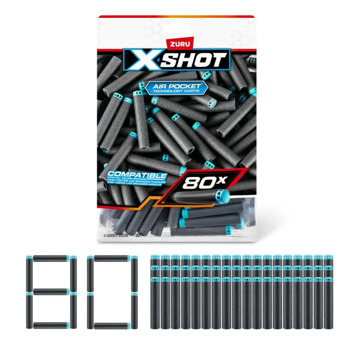 Dardos de recarga lanzador X-Shot 80 piexas
