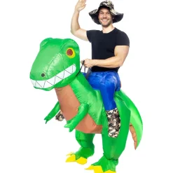 Disfraz a hombros de dinosaurio explorador hinchable para adulto Talla única