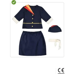 Disfraz de azafata de vuelo para niña 7-9 años