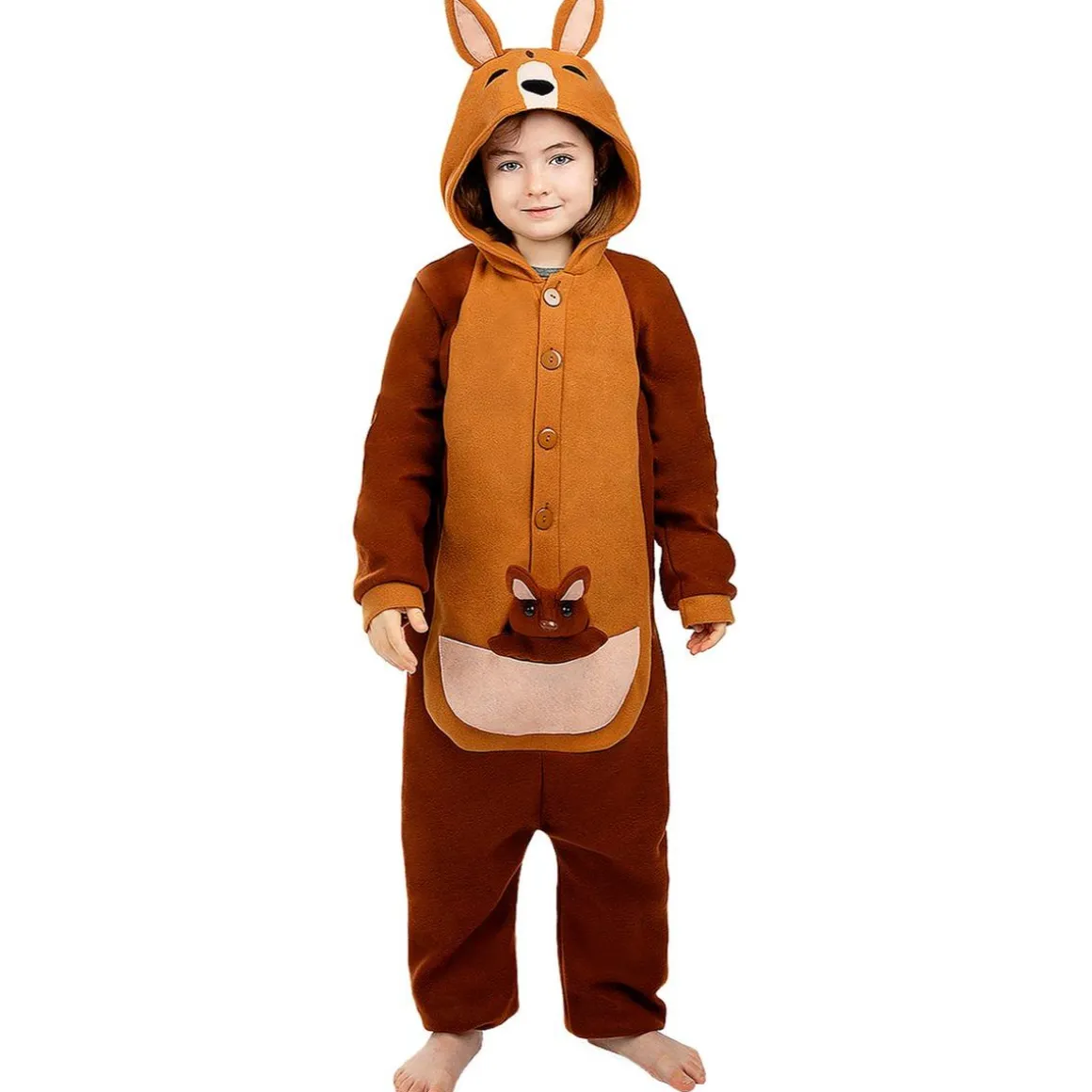 Disfraz de canguro onesie para niños 10-12 años