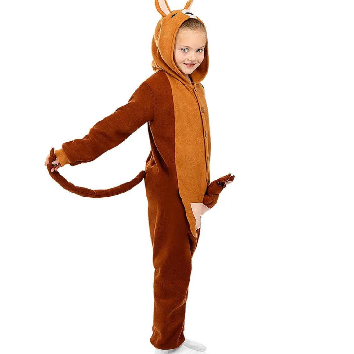 Disfraz de canguro onesie para niños 10-12 años
