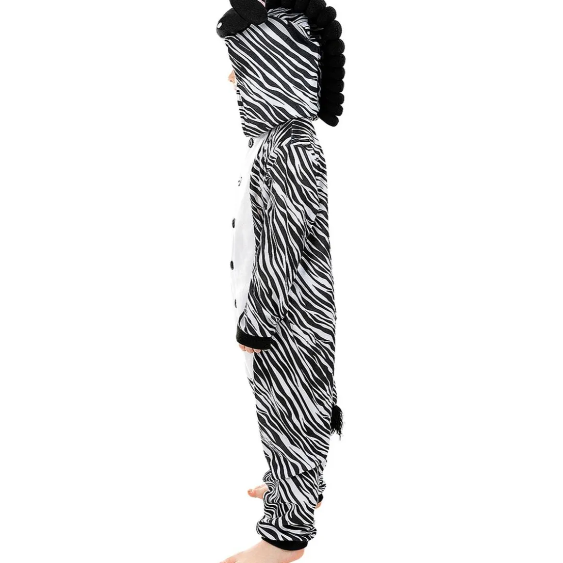 Disfraz de cebra onesie para niños 7-9 años