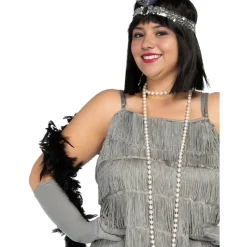 Disfraz de charlestón años 20 plateado XL