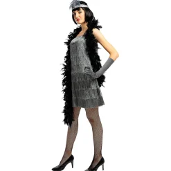 Disfraz de charlestón años 20 plateado XXL