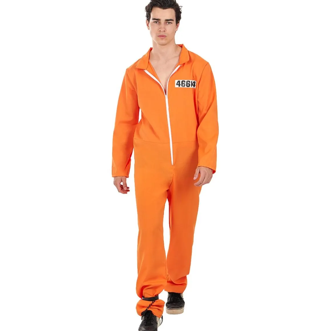 Disfraz de convicto naranja hombre M-L
