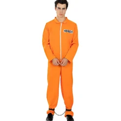 Disfraz de convicto naranja hombre M-L