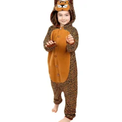 Disfraz de leopardo onesie para niños 10-12 años