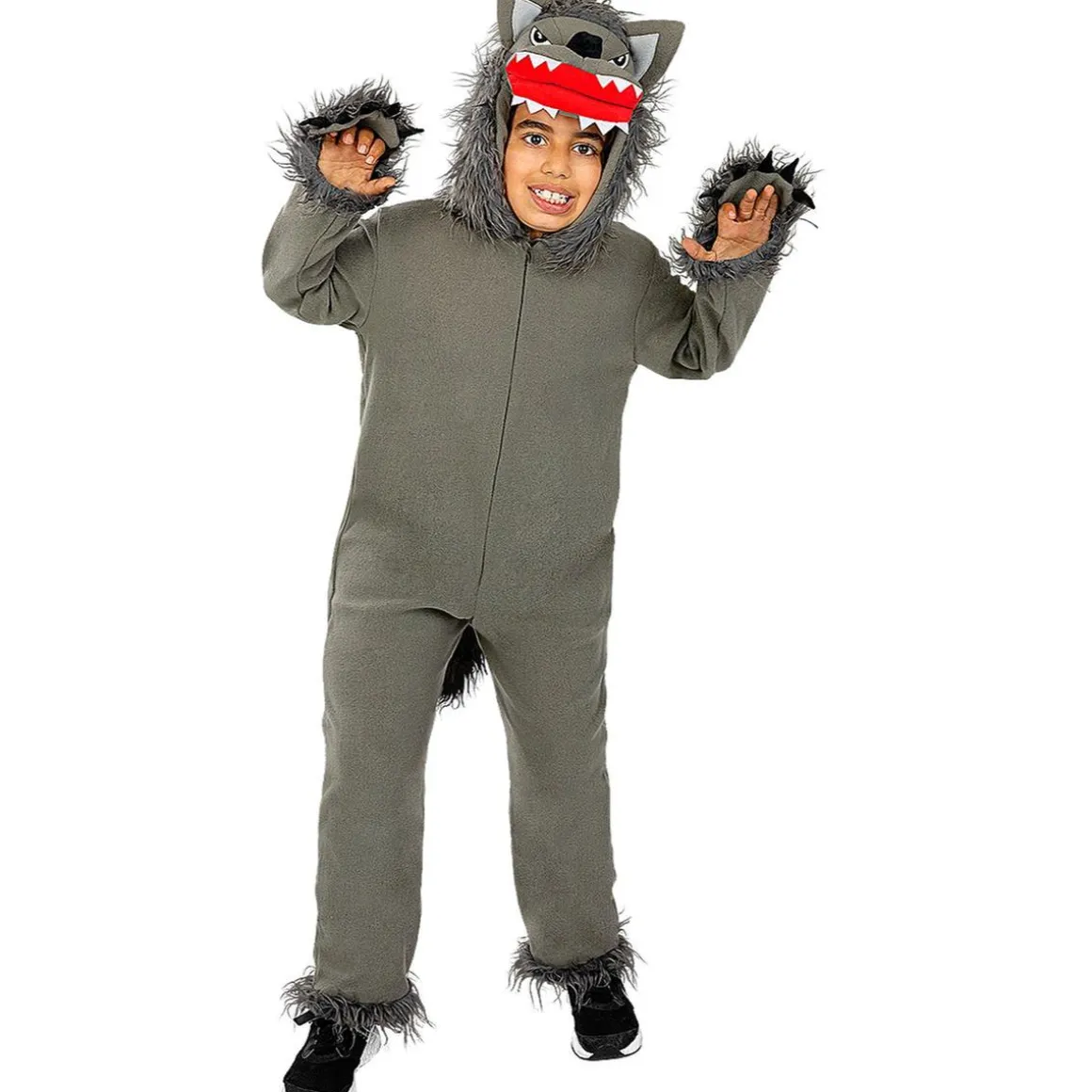 Disfraz de lobo gris para niños 10-12 años