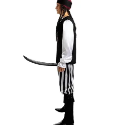 Disfraz de pirata a rayas para hombre - Colección blanca y negra S