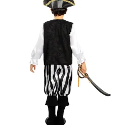 Disfraz de pirata a rayas para niño- Colección blanca y negra 5-6 años