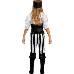 Disfraz de pirata a rayas para niña- Colección blanca y negra 10-12 años