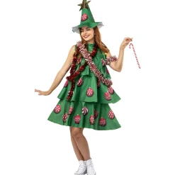 Disfraz de árbol de Navidad mujer talla única