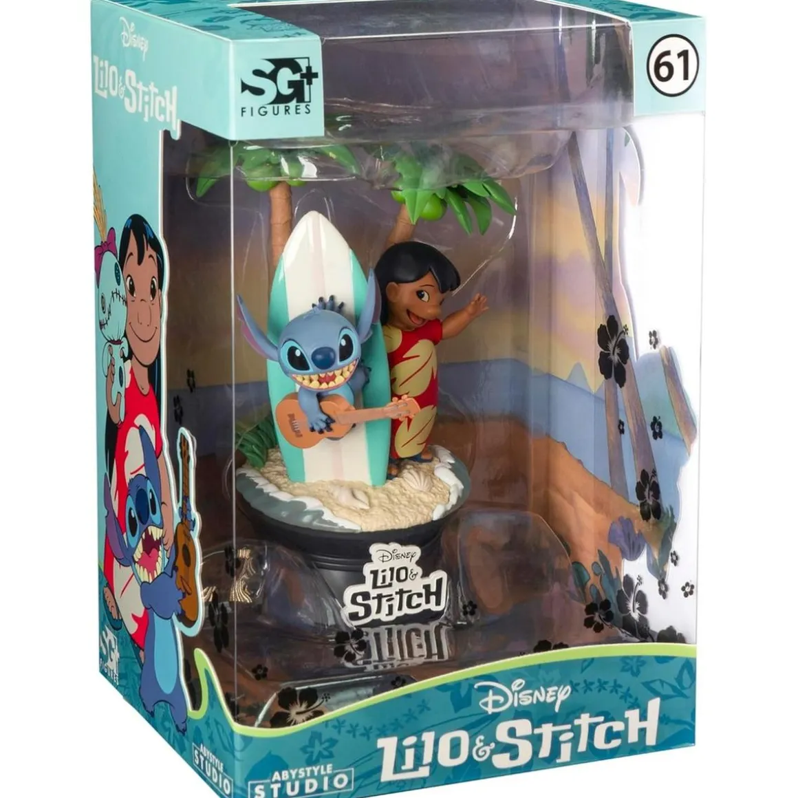 Disney - Figura coleccionable de Lilo & Stitch con tabla de surf ㅤ