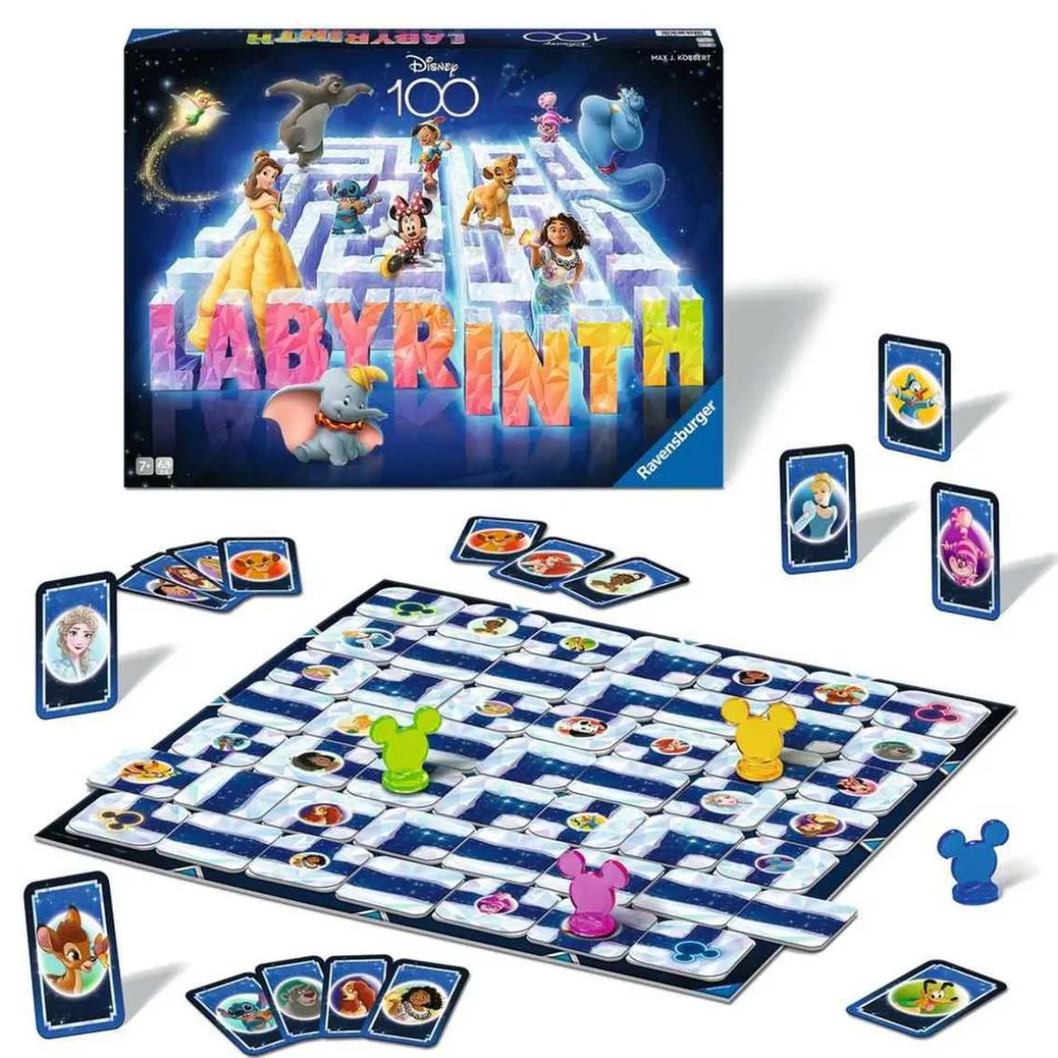 Disney - Laberinto mágico Disney, juego de mesa familiar para 2-4 jugadores ㅤ