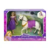 Disney - Rapunzel - Muñeca princesa y caballo de juguete, Mattel HLW23