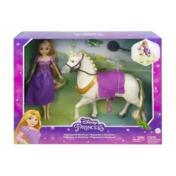 Disney - Rapunzel - Muñeca princesa y caballo de juguete, Mattel HLW23