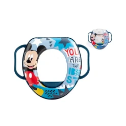 Disney - Reductor de wc azul claro Mickey Icon con asas