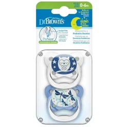 Dr. Brown's - 2 Chupetes Advantage Nocturno T1 0-6M