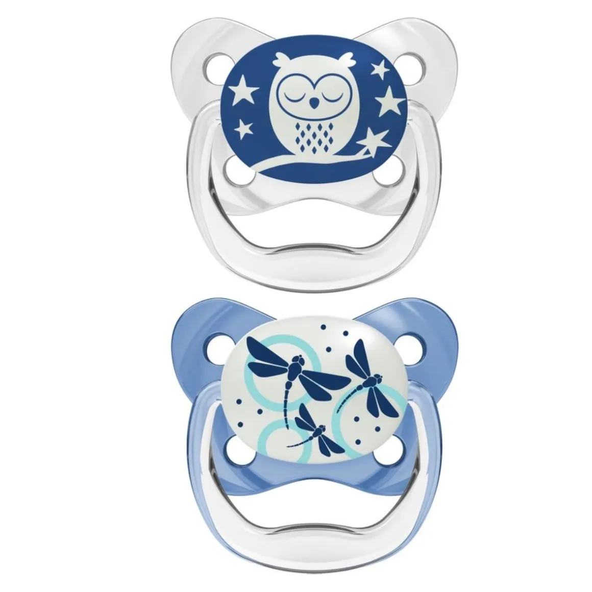 Dr. Brown's - 2 Chupetes Prevent Nocturno 0-6M Azul