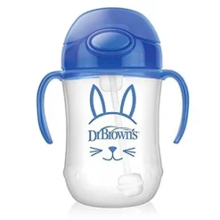 Dr. Brown´s - Mi primer vaso con pajita 270 ml Azul
