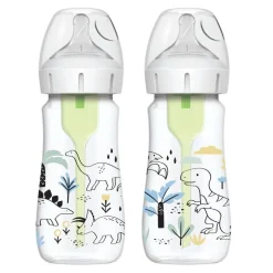 Dr. Brown's - Pack 2 Biberones Options+ Boca Ancha 270ml - Dinosaurios