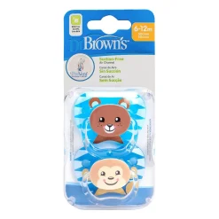Dr Brown's - Pack 2 Chupetes Animales 6-12 meses Azul