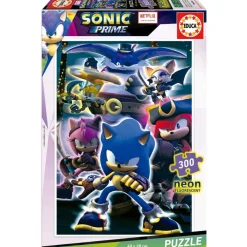 Educa Borras - Puzzle infantil Sonic Prime Neon de 300 piezas ㅤ