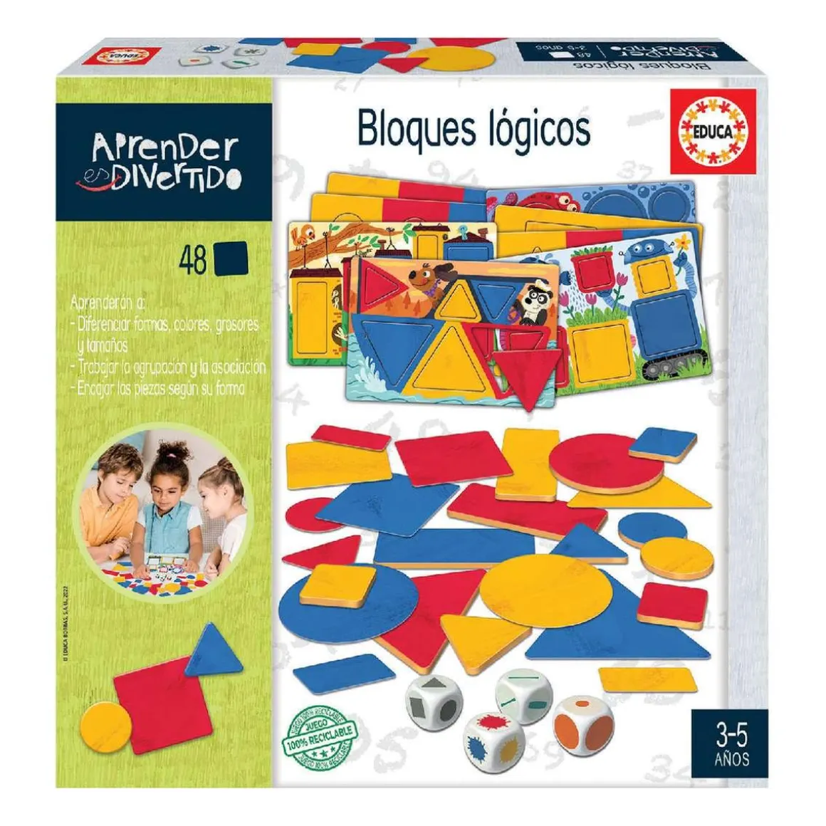 Educa Borrás - Bloques lógicos - Juego de mesa