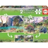 Educa Borrás - Dino World Pack Puzzles 2x100 Piezas