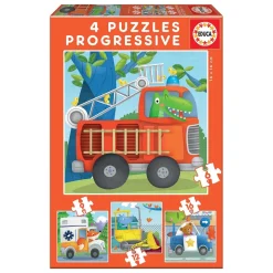 Educa Borrás - Patrulla de Rescate - Pack 4 Puzzles Progresivos