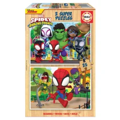 Educa Borrás - Spidey y su Superequipo - Pack puzzles de madera 2x25 piezas