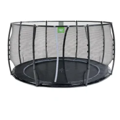 Exit - Cama elástica de suelo Dynamic 427 cm negro con red de seguridad