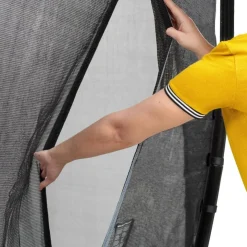 Exit - Cama elástica de suelo Dynamic 427 cm negro con red de seguridad